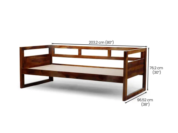 Hugo Solid Wood Sofa Cum Bed with 4 Inches Mattress